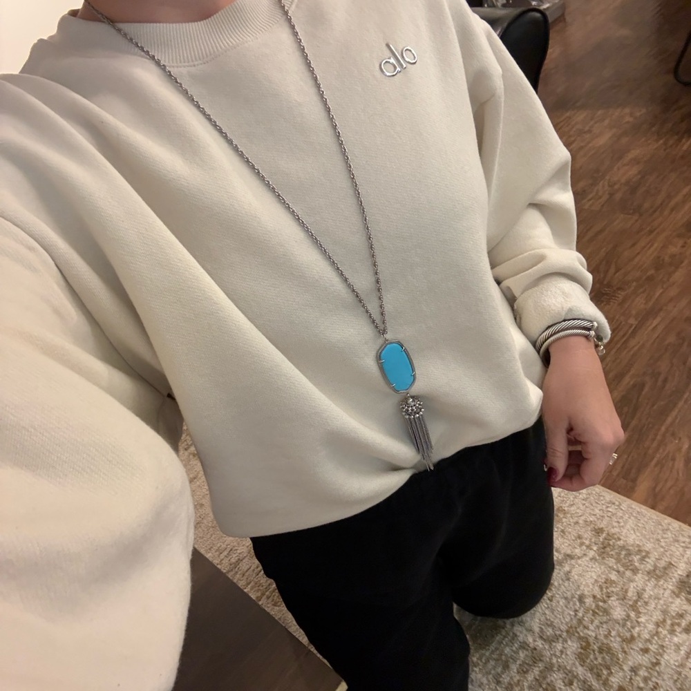 Kendra Scott Blue Pendant Necklace with Silver Chain